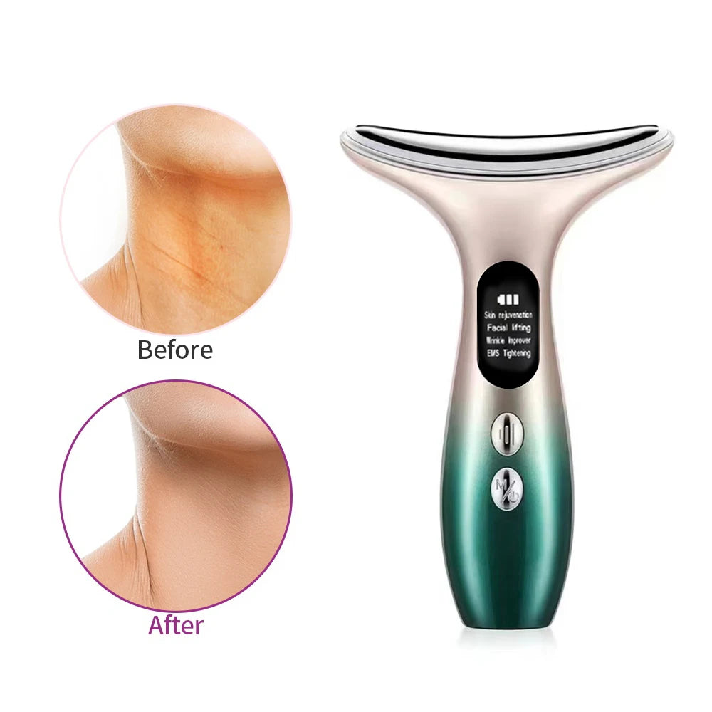 Neck Face Lifting Massager Face V Line Chin Lift Up Double Chin Remover Anti Neck Wrinkle 3 Colors LED Facial Neck Beauty Device