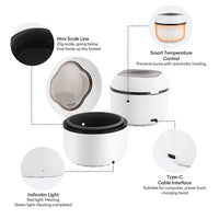 Mini Wax Heater Machine 40g Silicone Bowl Wax Warmer Nose Ear Hair Removal Waxing Kit Wax Bean Wax Heating Melting Pot Melter