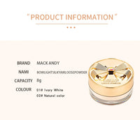 MACKANDY Original Silky Loose Powder Foundation, Lightweight Mineral Loose Powder Makeup Buildable Coverage, Talc Free, Vegan