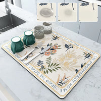 Napa Skin Drain Mat Kitchen Rubber Dish Drying Pad Super Absorbent Drainer Mats Tableware Bottle Rug Kitchen Dinnerware Placemat