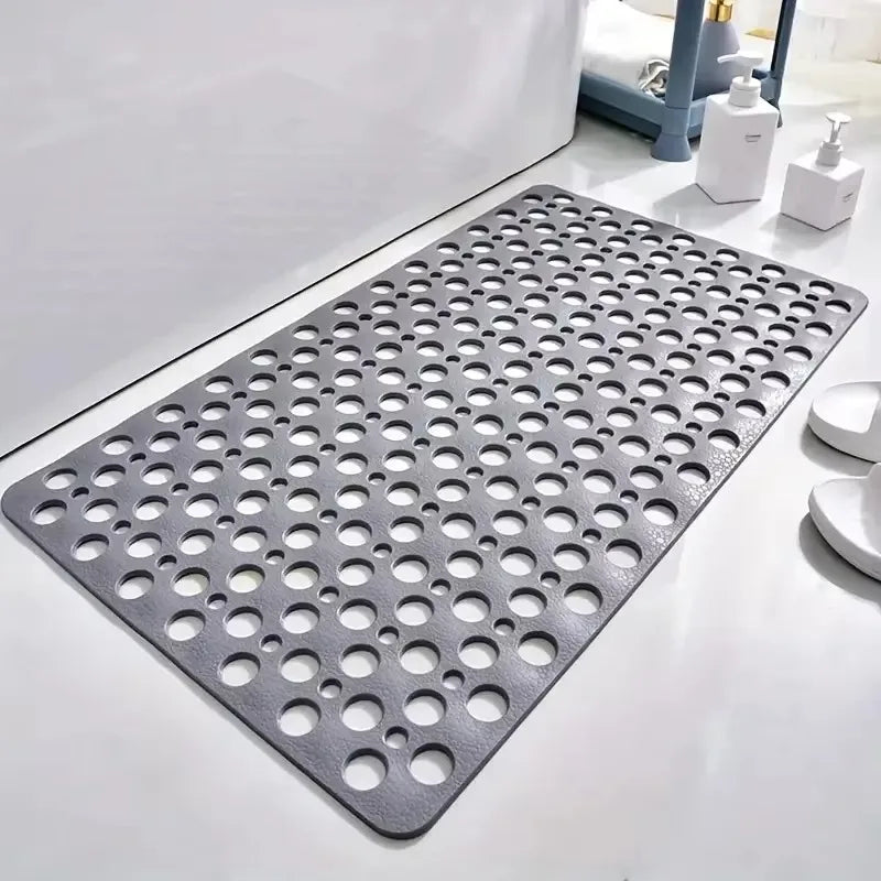 Square Non-slip Bathroom Mat with Suction Cup and Round Hole Design Shower Anti-fall Household Shower Massage Quick Drainage Mat