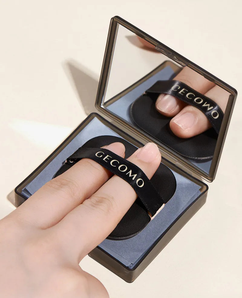 100 Sheets Bamboo Charcoal Oil Absorbing Paper Portable Powder Puff Mirror Facial Refreshing Oil Control Makeup Setting Sponge