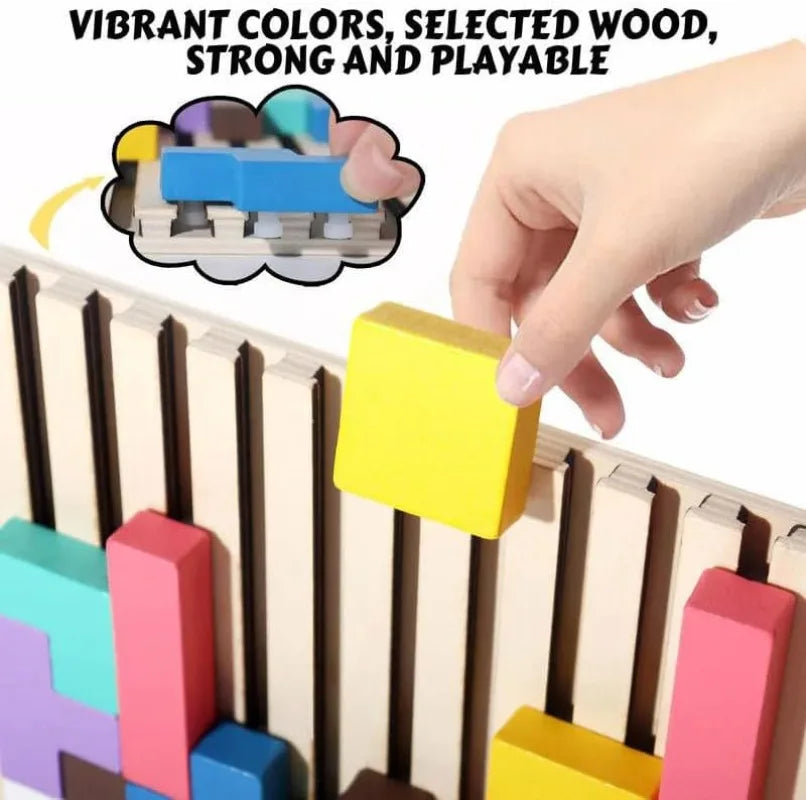 Wooden Puzzle Toy Stacking Game for Family Gathering Activity Brain Teaser STEM for Kids Adults Montessori Educational Sensory