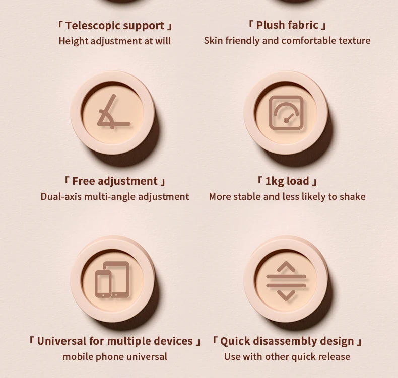 New 2025 Plush Pillow Phone Tablet Bracket Desktop Stand Adjustable Length Angle For Live Straming Video Chat Lazy Tablet Holder