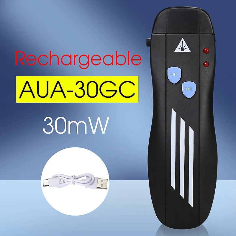 COMPTYCO FTTH Mini Visual Fault Locator 1/10/20/30/50mW Rechargeable VFL Fiber Optic Cable Tester SC/FC/ST 2.5mm Interface