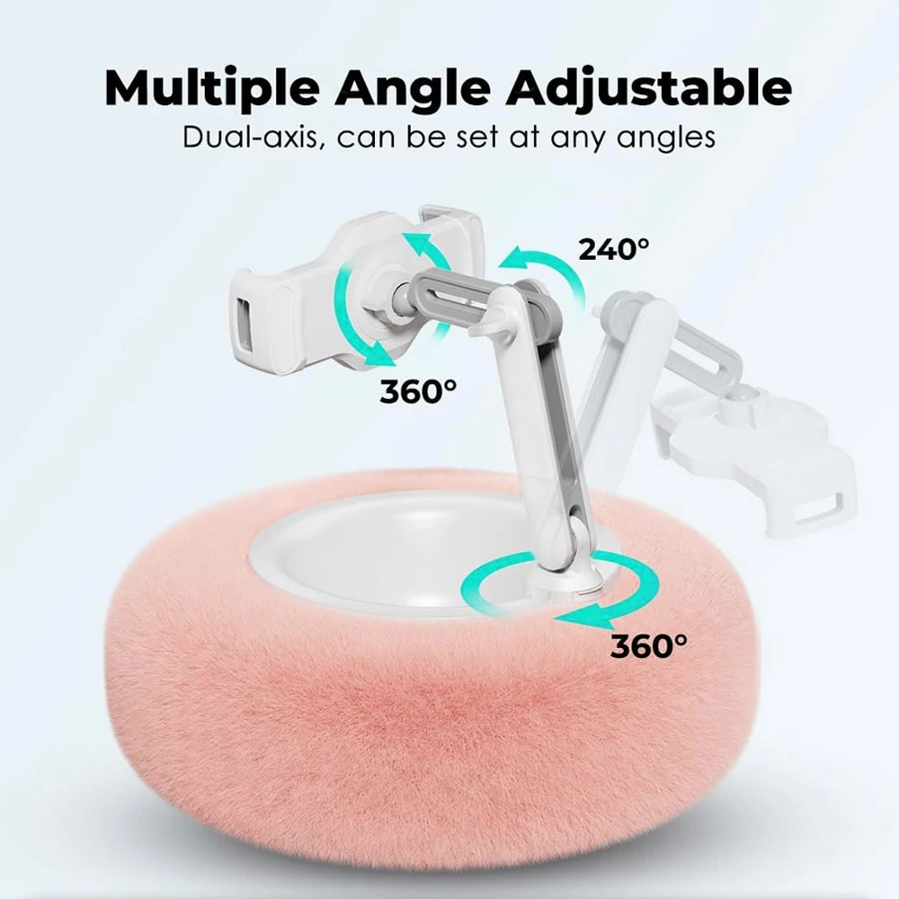 New 2025 Plush Pillow Phone Tablet Bracket Desktop Stand Adjustable Length Angle For Live Straming Video Chat Lazy Tablet Holder