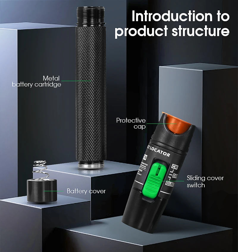 FTTH 30mW Visual Fault Locator Optical Fiber Cable Testrer Pen Style VFL 2.5mm Interface (SC/FC/ST) VFL Fiber Optic Tester Tool