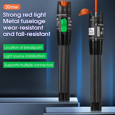 FTTH 30mW Visual Fault Locator Optical Fiber Cable Testrer Pen Style VFL 2.5mm Interface (SC/FC/ST) VFL Fiber Optic Tester Tool