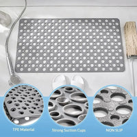 Square Non-slip Bathroom Mat with Suction Cup and Round Hole Design Shower Anti-fall Household Shower Massage Quick Drainage Mat