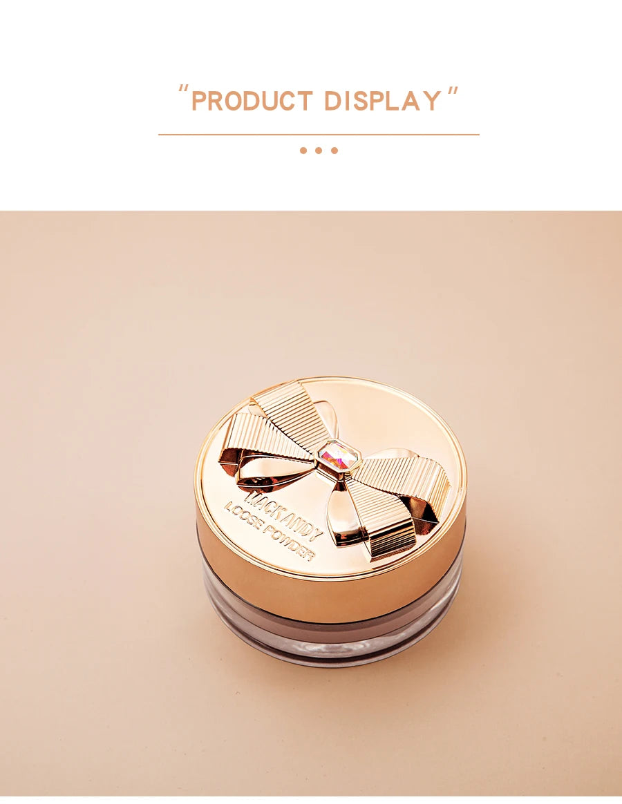 MACKANDY Original Silky Loose Powder Foundation, Lightweight Mineral Loose Powder Makeup Buildable Coverage, Talc Free, Vegan