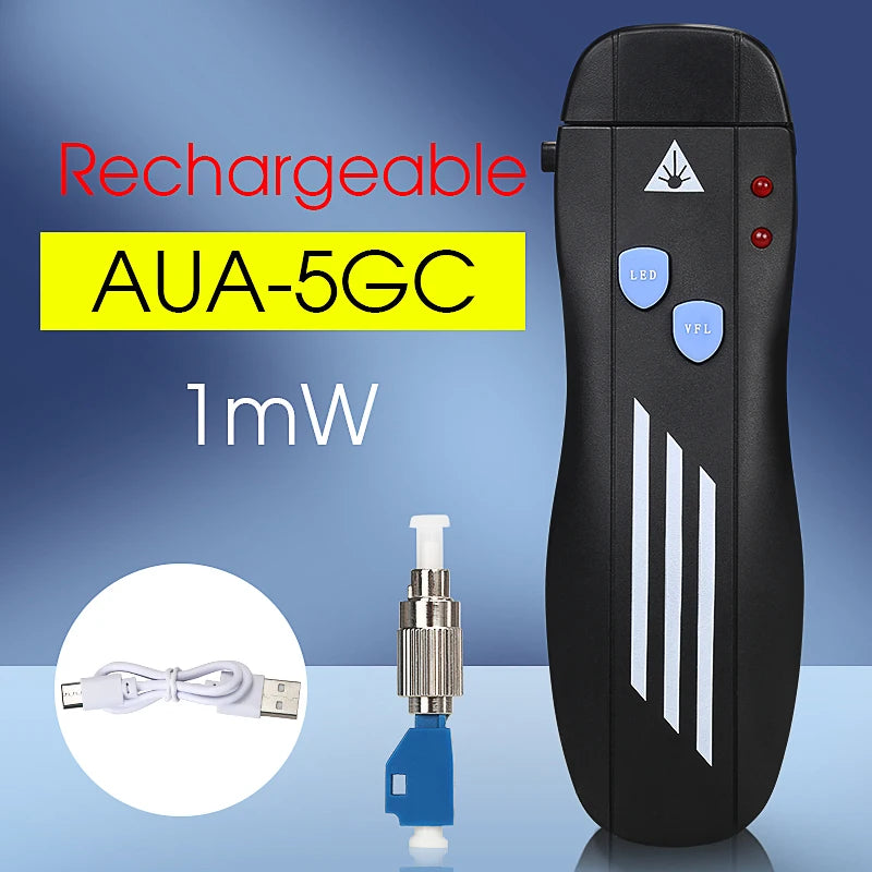 COMPTYCO FTTH Mini Visual Fault Locator 1/10/20/30/50mW Rechargeable VFL Fiber Optic Cable Tester SC/FC/ST 2.5mm Interface
