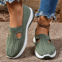 Soft Sole Knitted Sneakers For Women Breathable Comfort Casual Sports Shoes Woman Lightweight Hollow Out Mesh Flats Summer Shoes
