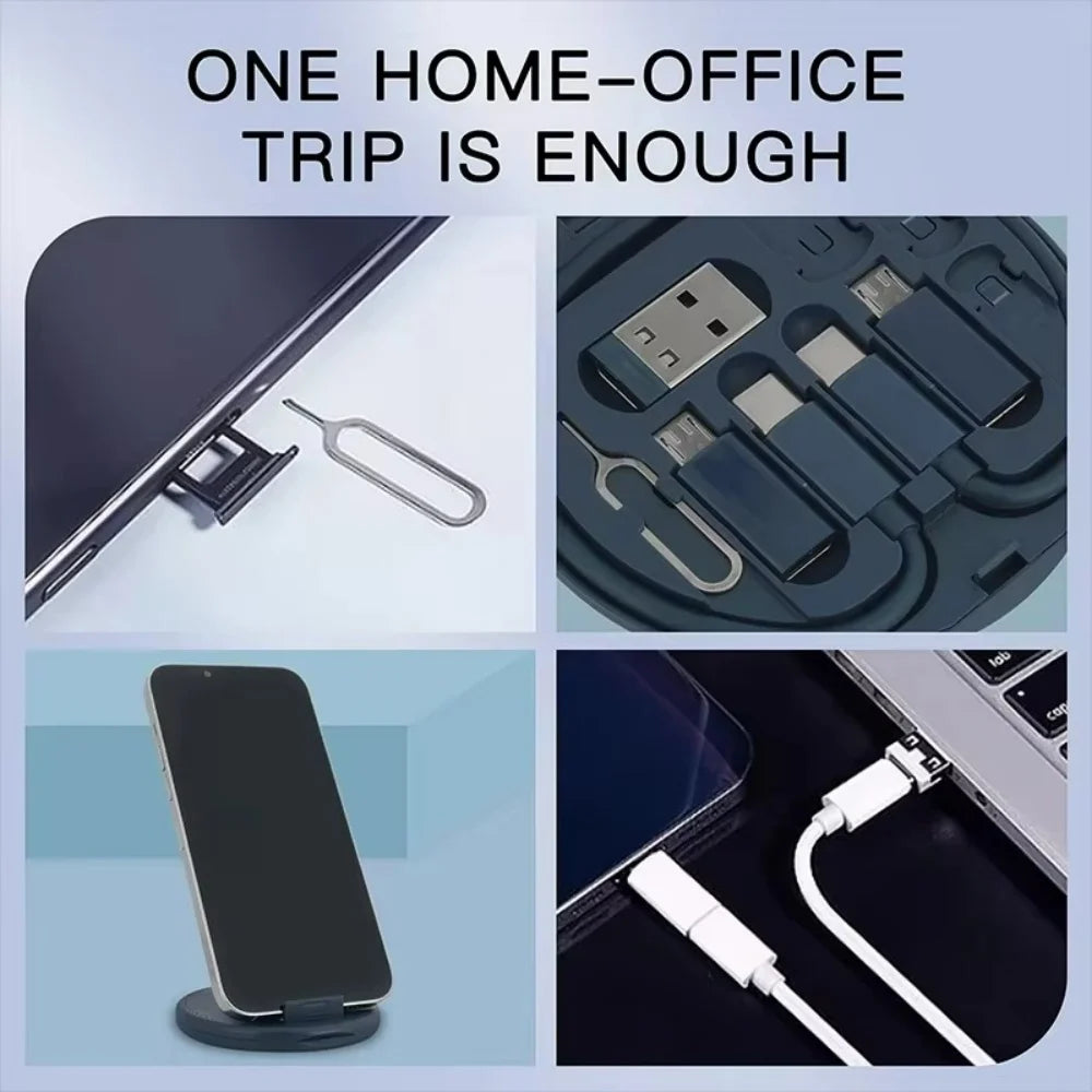 Multi USB Type C to C 60W Charging Adapter Cable Kit USB C to Lighting Conversion Set USB A & Type C to Micro/Lighting/Type C