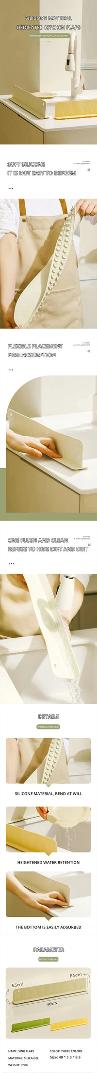 High Quality Silicone Sink Baffle Splash Guard with Suction Cup Pool To Protect Clothes From Splashing Water Baffle