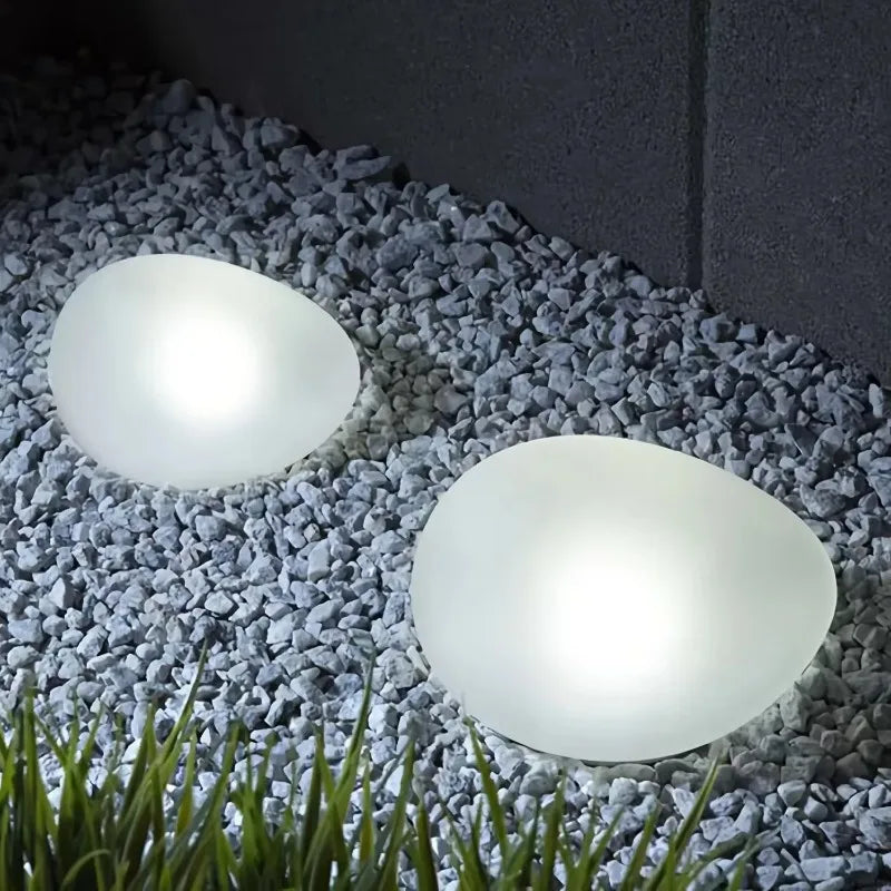 Solar Pebble Lights Outdoor Waterproof IP65, Decorative Garden Stone Lights for Pathway/Lawn/Yard, 8H Auto Lighting Solar Light