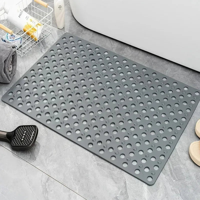 Square Non-slip Bathroom Mat with Suction Cup and Round Hole Design Shower Anti-fall Household Shower Massage Quick Drainage Mat