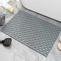 Square Non-slip Bathroom Mat with Suction Cup and Round Hole Design Shower Anti-fall Household Shower Massage Quick Drainage Mat