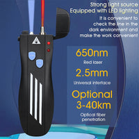 COMPTYCO FTTH Mini Visual Fault Locator 1/10/20/30/50mW Rechargeable VFL Fiber Optic Cable Tester SC/FC/ST 2.5mm Interface
