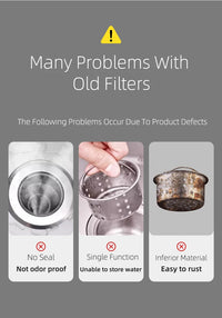 Kitchen Sink Drain Strainer Stainless Steel Pop Up Sink Stopper Anti-Clogging Sink Food Catcher Basket Odor Filter Sink Plug