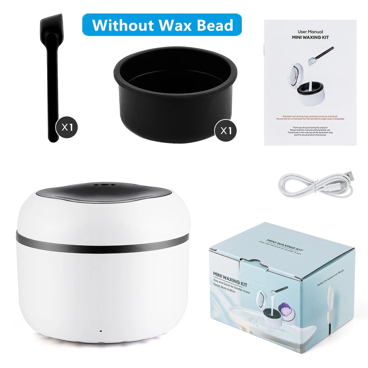 Mini Wax Heater Machine 40g Silicone Bowl Wax Warmer Nose Ear Hair Removal Waxing Kit Wax Bean Wax Heating Melting Pot Melter