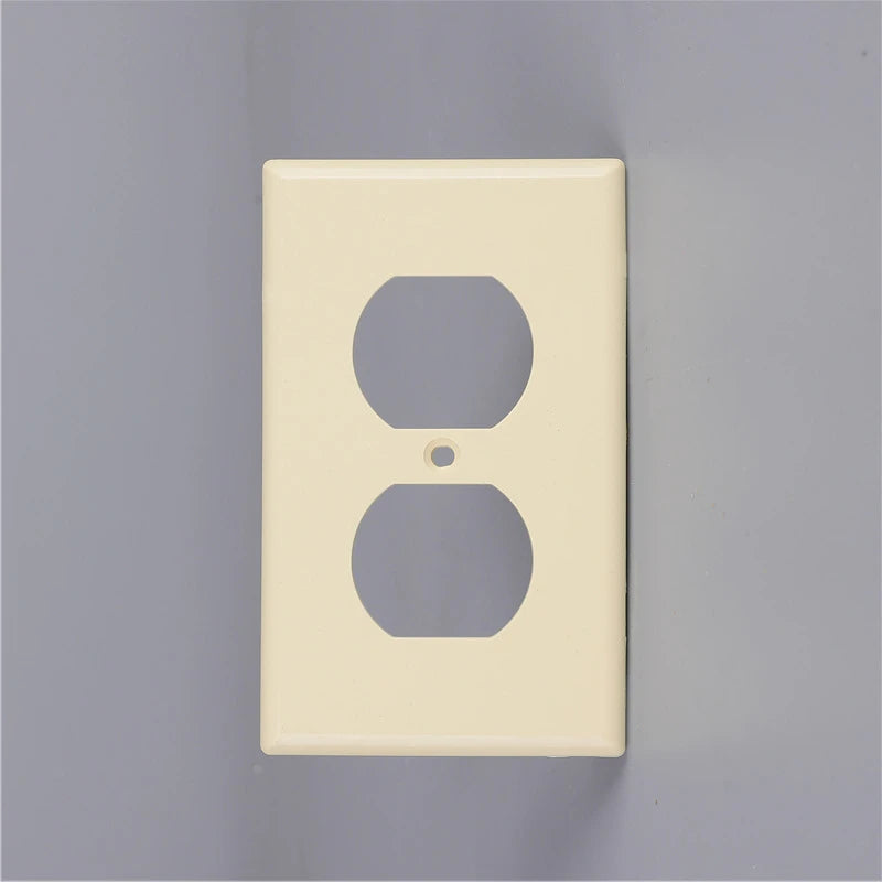 Duplex Electrical Outlet Modern Plugboard Plug-In  Electrical Receptacle Wall Plate With LED Night Lights - Auto On/Off Sensor
