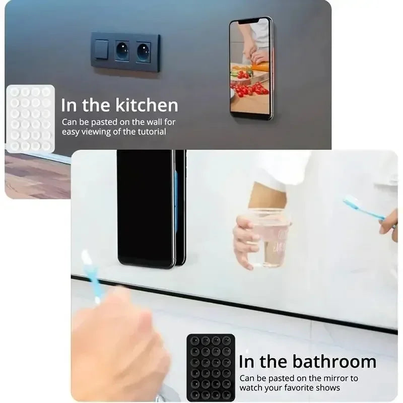 Phone Silicone Suction Cup Holder Multifunctional Suction Cup Wall Stand Square Anti-Slip Single-Sided Case Mount Back Sticker