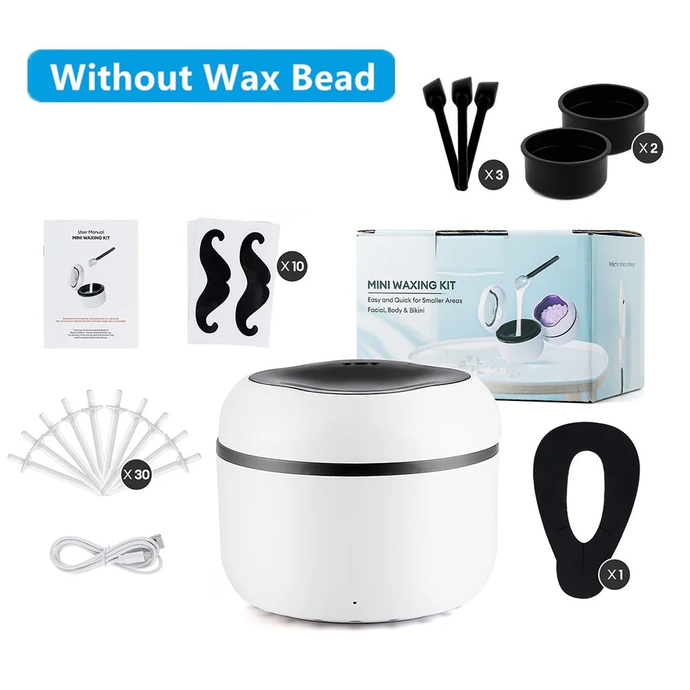 Mini Wax Heater Machine 40g Silicone Bowl Wax Warmer Nose Ear Hair Removal Waxing Kit Wax Bean Wax Heating Melting Pot Melter