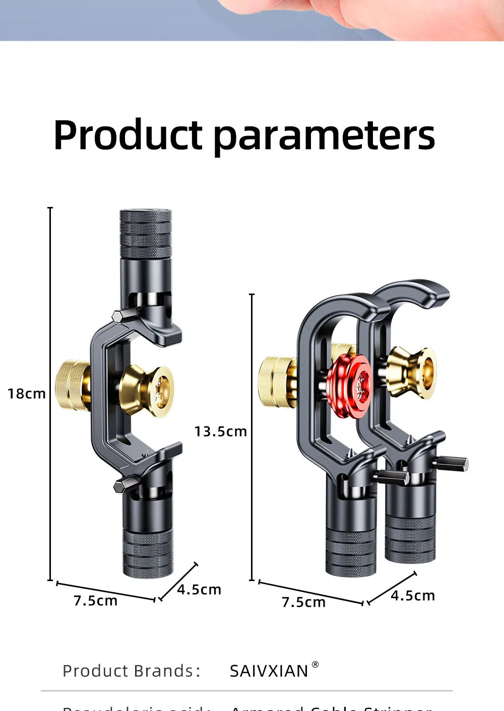 SAIVXIAN Armored Wire Stripper 4-10mm & 8-28mm Optical Cable Slitter Fiber Optic Stripping Tool Jacket Slitter Sheath Cutter