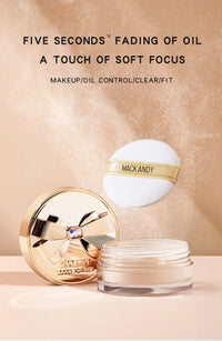 MACKANDY Original Silky Loose Powder Foundation, Lightweight Mineral Loose Powder Makeup Buildable Coverage, Talc Free, Vegan