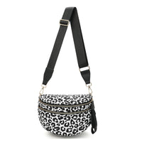 DOYOGI Black and White Checkered Spacious Bum Bag Crossbody Bags for Women Nylon Travel essentials Shoulder Bag Lady Light Bag