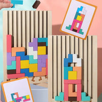 Wooden Puzzle Toy Stacking Game for Family Gathering Activity Brain Teaser STEM for Kids Adults Montessori Educational Sensory