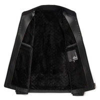 High Quality Leather Jacket Men's Stand Collar Coat