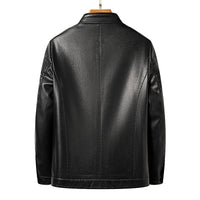 High Quality Leather Jacket Men's Stand Collar Coat
